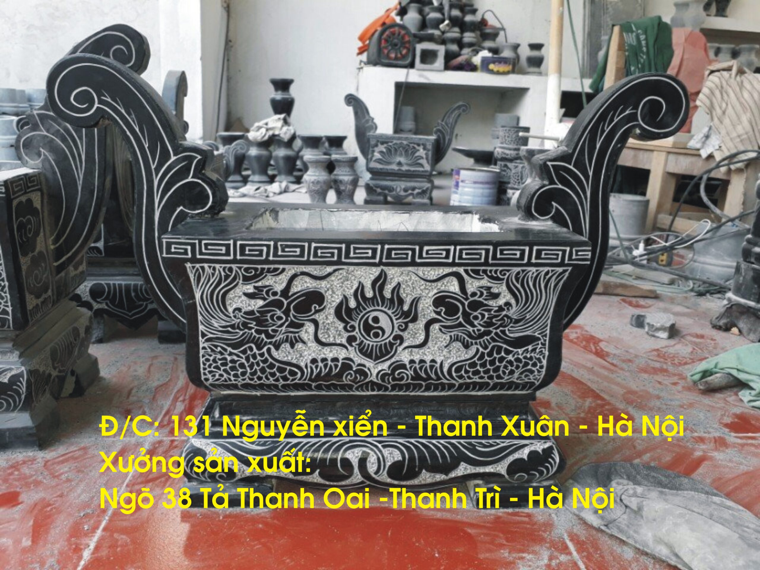 Lư hương đá nhỏ được làm từ đá tự nhiên 100%