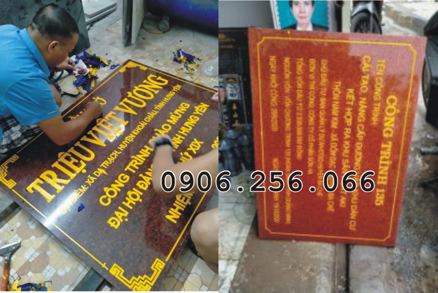 Khắc chữ biển hiệu trên đá cho đền chùa